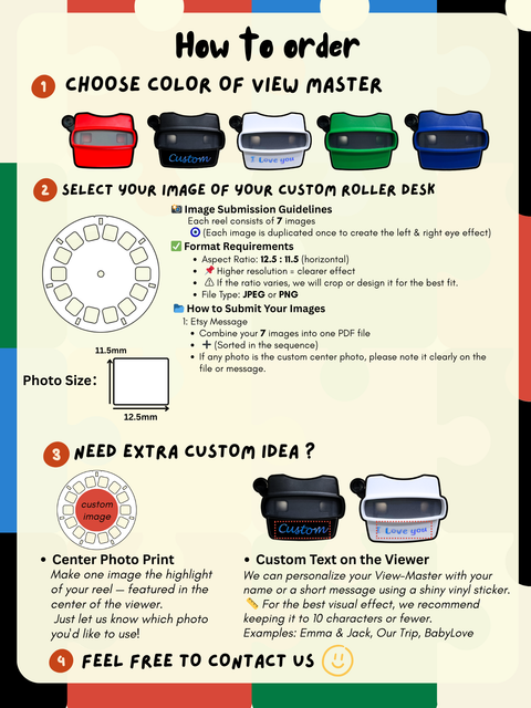 Custom View-Master Reel,Personalized ViewFinder, Birthday Gift, Wedding Gift, Anniversary Gift, Father's Day Gift,Mother's Day Gift